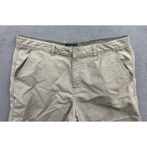 Hang Ten Bermuda Casual Shorts Mens Size 36X9 Khaki Slash Pockets Poly Blend - Picture 8 of 16